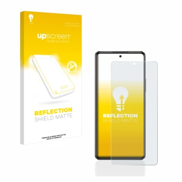 Parte frontale di una confezione del prodotto con il logo del marchio upscreen. Accanto è raffigurato il dispositivo Infinix N