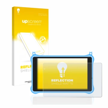 Parte frontale di una confezione del prodotto con il logo del marchio upscreen. Accanto è raffigurato il dispositivo Blackview