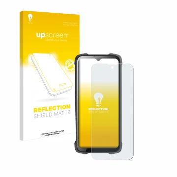 Parte frontale di una confezione del prodotto con il logo del marchio upscreen. Accanto è raffigurato il dispositivo Cubot Kin