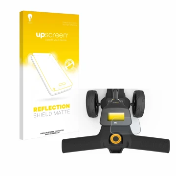 Parte frontale di una confezione del prodotto con il logo del marchio upscreen. Accanto è raffigurato il dispositivo PowaKaddy