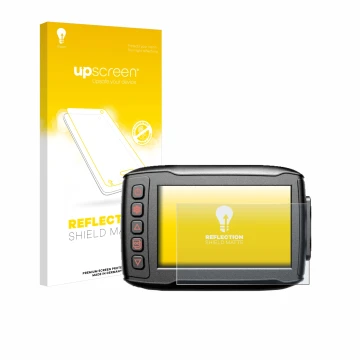 Parte frontale di una confezione del prodotto con il logo del marchio upscreen. Accanto è raffigurato il dispositivo Blueskyse