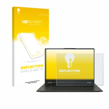 Parte frontale di una confezione del prodotto con il logo del marchio upscreen. Accanto è raffigurato il dispositivo ASUS Vivo