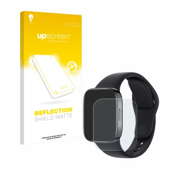 Parte frontale di una confezione del prodotto con il logo del marchio upscreen. Accanto è raffigurato il dispositivo Xiaomi Re