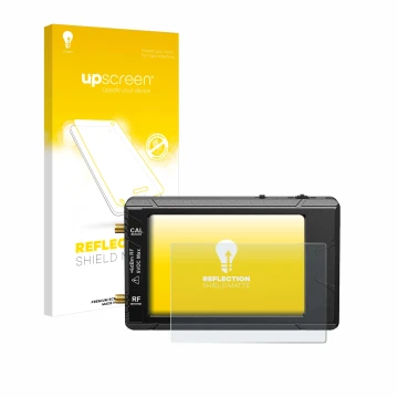 Parte frontale di una confezione del prodotto con il logo del marchio upscreen. Accanto è raffigurato il dispositivo tinySA ul
