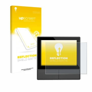 Parte frontale di una confezione del prodotto con il logo del marchio upscreen. Accanto è raffigurato il dispositivo SONOFF NS