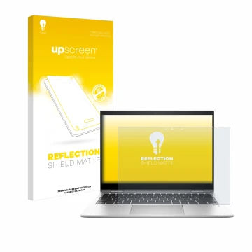 Parte frontale di una confezione del prodotto con il logo del marchio upscreen. Accanto è raffigurato il dispositivo HP EliteB