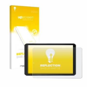 Parte frontale di una confezione del prodotto con il logo del marchio upscreen. Accanto è raffigurato il dispositivo Garmin Ca