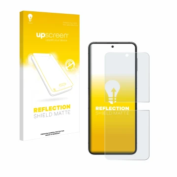 Parte frontale di una confezione del prodotto con il logo del marchio upscreen. Accanto è raffigurato il dispositivo Samsung G