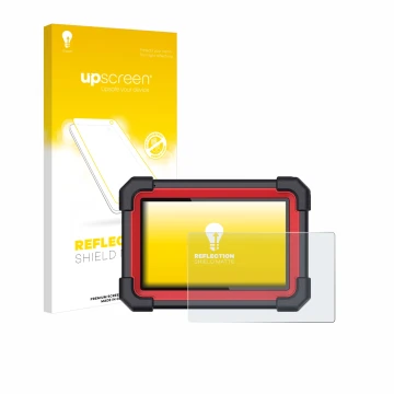 Parte frontale di una confezione del prodotto con il logo del marchio upscreen. Accanto è raffigurato il dispositivo Launch X-