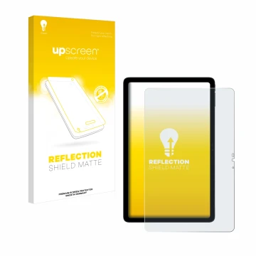 Parte frontale di una confezione del prodotto con il logo del marchio upscreen. Accanto è raffigurato il dispositivo Doogee T2