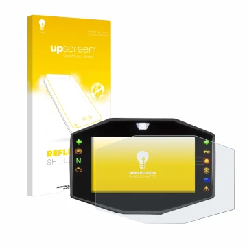 Parte frontale di una confezione del prodotto con il logo del marchio upscreen. Accanto è raffigurato il dispositivo Suzuki V-