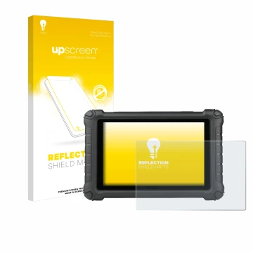 Parte frontale di una confezione del prodotto con il logo del marchio upscreen. Accanto è raffigurato il dispositivo Autel MX9