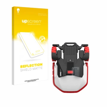 Parte frontale di una confezione del prodotto con il logo del marchio upscreen. Accanto è raffigurato il dispositivo Kress Mis