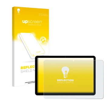 Parte frontale di una confezione del prodotto con il logo del marchio upscreen. Accanto è raffigurato il dispositivo Doogee T3