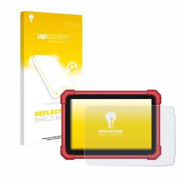 Parte frontale di una confezione del prodotto con il logo del marchio upscreen. Accanto è raffigurato il dispositivo Launch X-
