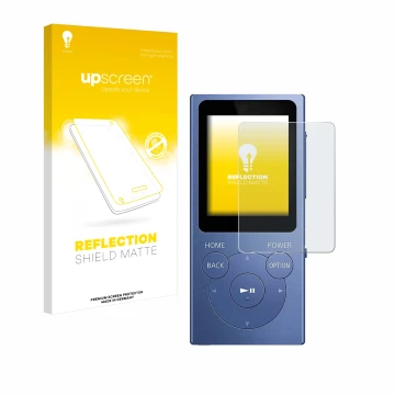 Parte frontale di una confezione del prodotto con il logo del marchio upscreen. Accanto è raffigurato il dispositivo Sony Walk