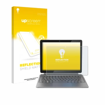 Parte frontale di una confezione del prodotto con il logo del marchio upscreen. Accanto è raffigurato il dispositivo Alldocube