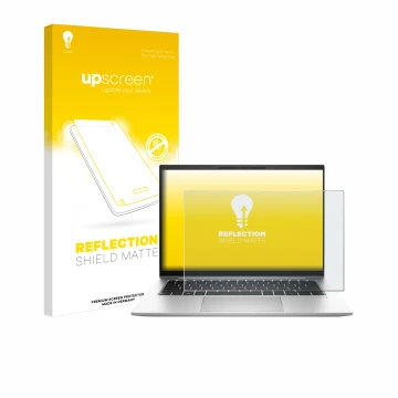 Parte frontale di una confezione del prodotto con il logo del marchio upscreen. Accanto è raffigurato il dispositivo HP EliteB