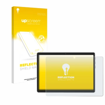 Parte frontale di una confezione del prodotto con il logo del marchio upscreen. Accanto è raffigurato il dispositivo Facetel Q