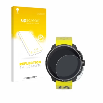 Parte frontale di una confezione del prodotto con il logo del marchio upscreen. Accanto è raffigurato il dispositivo Suunto Ra