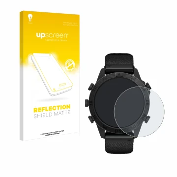 Parte frontale di una confezione del prodotto con il logo del marchio upscreen. Accanto è raffigurato il dispositivo Garmin Ma