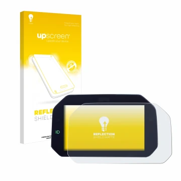 Parte frontale di una confezione del prodotto con il logo del marchio upscreen. Accanto è raffigurato il dispositivo BMW R 130