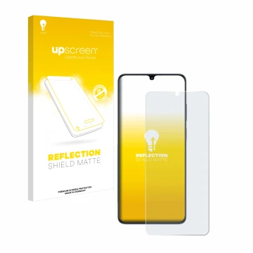 Parte frontale di una confezione del prodotto con il logo del marchio upscreen. Accanto è raffigurato il dispositivo ZTE Blade