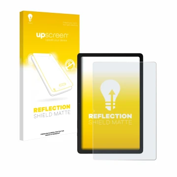 Parte frontale di una confezione del prodotto con il logo del marchio upscreen. Accanto è raffigurato il dispositivo Samsung G