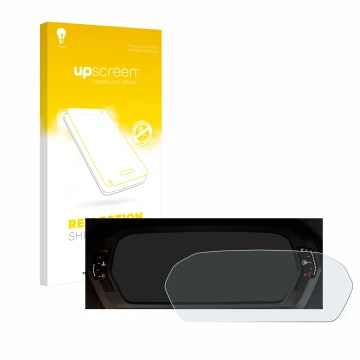 Parte frontale di una confezione del prodotto con il logo del marchio upscreen. Accanto è raffigurato il dispositivo Audi A3 2