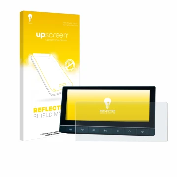 Parte frontale di una confezione del prodotto con il logo del marchio upscreen. Accanto è raffigurato il dispositivo MG 5 IPS-