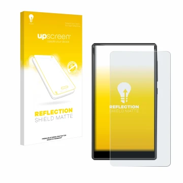 Parte frontale di una confezione del prodotto con il logo del marchio upscreen. Accanto è raffigurato il dispositivo innioasis