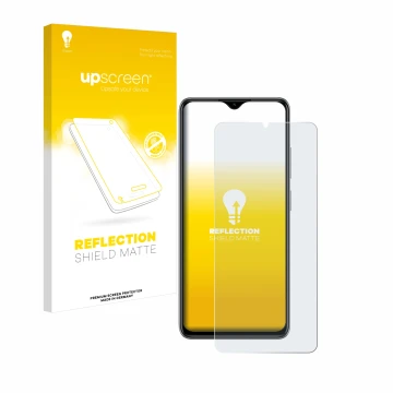 Parte frontale di una confezione del prodotto con il logo del marchio upscreen. Accanto è raffigurato il dispositivo ZTE Blade