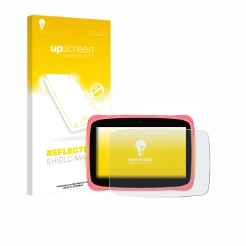 Parte frontale di una confezione del prodotto con il logo del marchio upscreen. Accanto è raffigurato il dispositivo Blackview