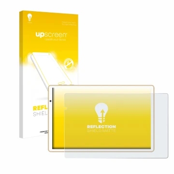 Parte frontale di una confezione del prodotto con il logo del marchio upscreen. Accanto è raffigurato il dispositivo Facetel Q