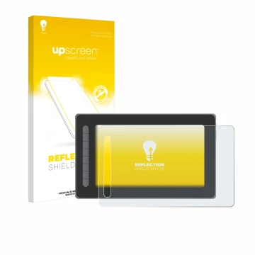 Parte frontale di una confezione del prodotto con il logo del marchio upscreen. Accanto è raffigurato il dispositivo XP-Pen Ar