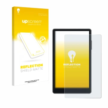 Parte frontale di una confezione del prodotto con il logo del marchio upscreen. Accanto è raffigurato il dispositivo Keystone 