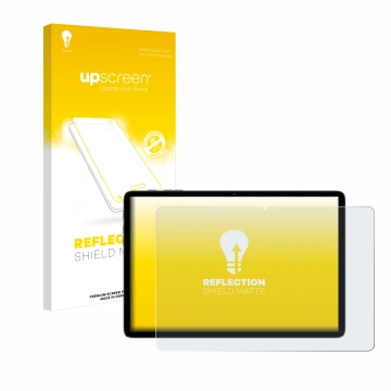 Parte frontale di una confezione del prodotto con il logo del marchio upscreen. Accanto è raffigurato il dispositivo Teclast P