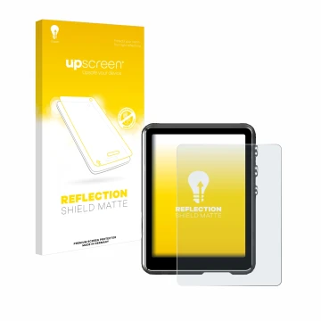 Parte frontale di una confezione del prodotto con il logo del marchio upscreen. Accanto è raffigurato il dispositivo Mechen M3