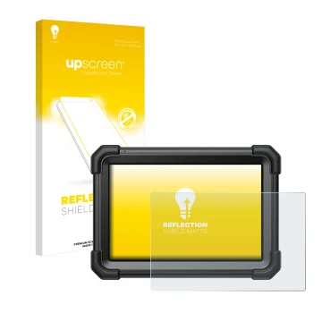 Parte frontale di una confezione del prodotto con il logo del marchio upscreen. Accanto è raffigurato il dispositivo Launch X-