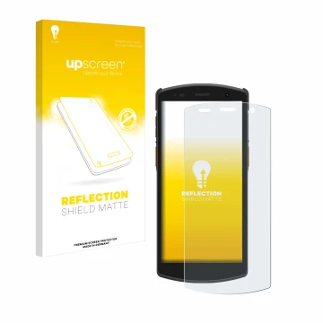 Parte frontale di una confezione del prodotto con il logo del marchio upscreen. Accanto è raffigurato il dispositivo Urovo CT5