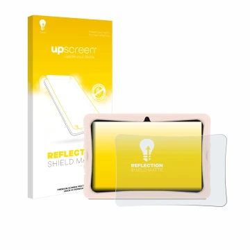 Parte frontale di una confezione del prodotto con il logo del marchio upscreen. Accanto è raffigurato il dispositivo Doogee U1