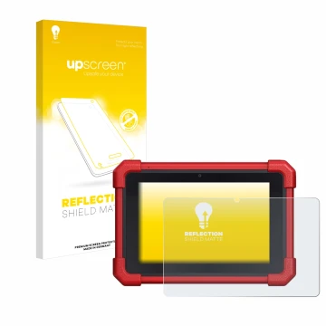 Parte frontale di una confezione del prodotto con il logo del marchio upscreen. Accanto è raffigurato il dispositivo Launch MO