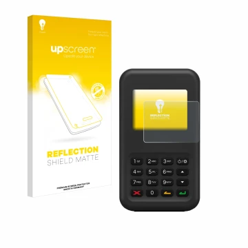 Parte frontale di una confezione del prodotto con il logo del marchio upscreen. Accanto è raffigurato il dispositivo Shopify W