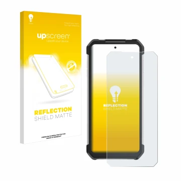 Parte frontale di una confezione del prodotto con il logo del marchio upscreen. Accanto è raffigurato il dispositivo Unihertz 
