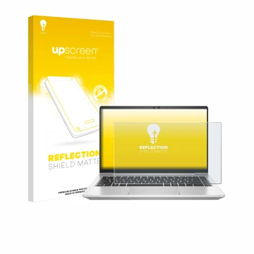 Parte frontale di una confezione del prodotto con il logo del marchio upscreen. Accanto è raffigurato il dispositivo HP ProBoo