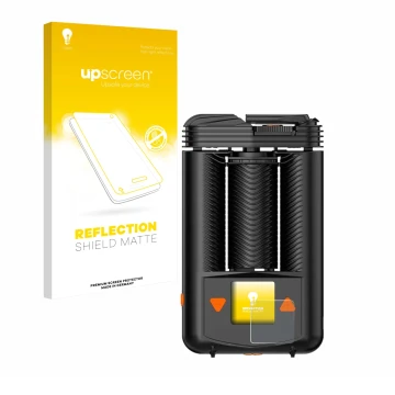 Parte frontale di una confezione del prodotto con il logo del marchio upscreen. Accanto è raffigurato il dispositivo Storz & B