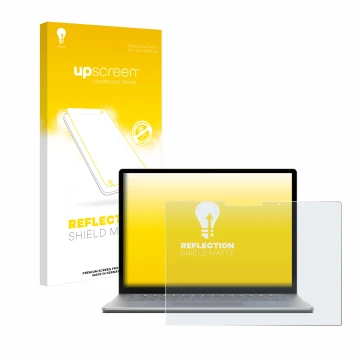 Parte frontale di una confezione del prodotto con il logo del marchio upscreen. Accanto è raffigurato il dispositivo Microsoft