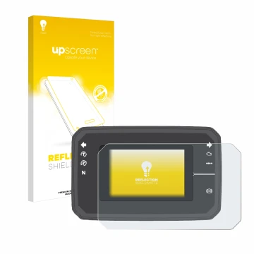 Parte frontale di una confezione del prodotto con il logo del marchio upscreen. Accanto è raffigurato il dispositivo Honda CB6