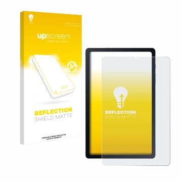 Parte frontale di una confezione del prodotto con il logo del marchio upscreen. Accanto è raffigurato il dispositivo Samsung G