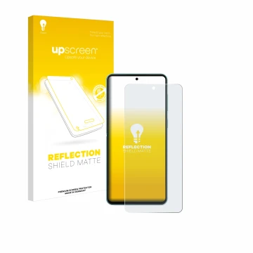 Parte frontale di una confezione del prodotto con il logo del marchio upscreen. Accanto è raffigurato il dispositivo Samsung G